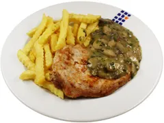 Schweinerückensteak an Rahmchampignons