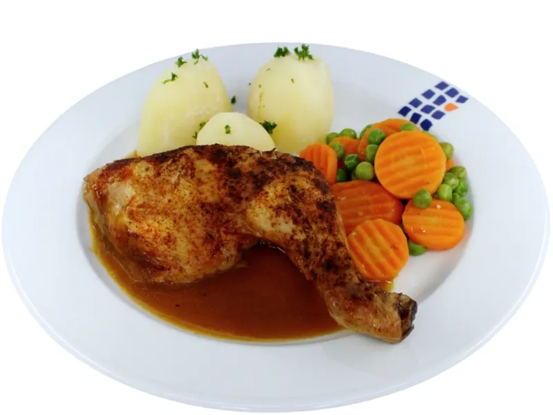 Gegrillte Hähnchenkeule